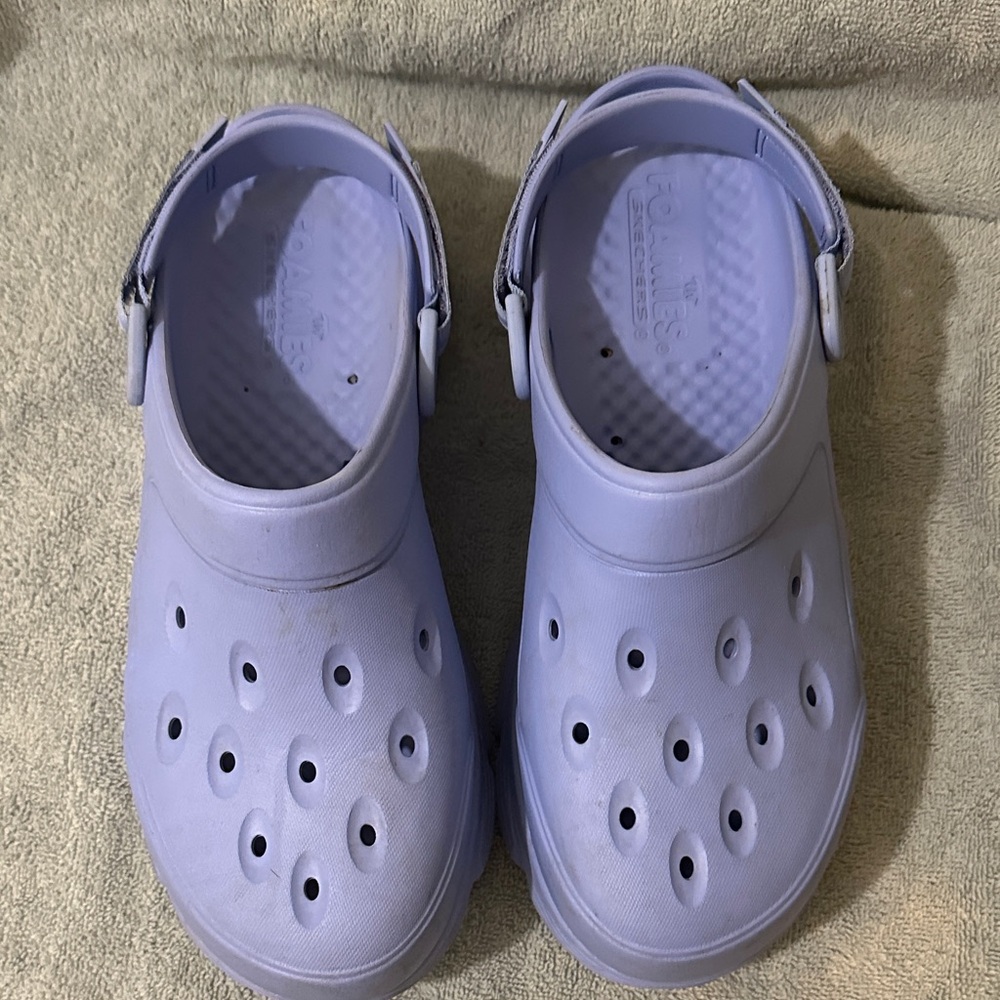 Skechers Women Periwinkle Waterproof Platform Clogs